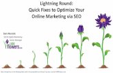 Quick Fixes to Optimize Your Online Marketing via SEO