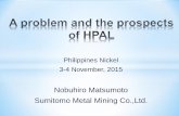 Nobuhiro Matsumoto - Sumitomo Metal Mining Co - A problem and the prospects of HPAL
