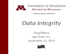 Greg Bilbrey - Data Integrity, Using Records for Benchmarking and Operations