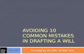 Avoiding 10 common mistakes in drafting a will 2014