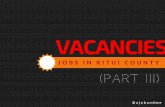 Jobs In Kenya: 13 Kitui County Government Vacancies (Part 3)