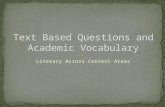 Text based questions and academic vocabulary
