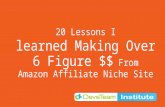 20 Lessons I learned Making Over 6 Figure $$ From Amazon Affiliate Niche Site