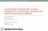 Leveraging Geometric Shape Complexity, in Optimal Design for Additive Manufacturing