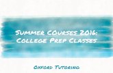 Summer Courses 2016: Summer Prep Courses