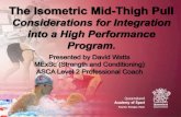 The Isometric Mid-Thigh Pull Considerations for Integration into a High Performance Program