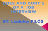 Does and dont’s of a  job interview