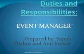 Duties and responsibilities of event manager
