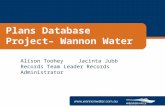 Wannon Water Presentation - Plans Database Project
