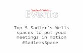 Top event spaces at Sadler's Wells #SadlersSpace
