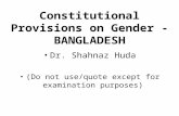 Constitutional provisions on Gender in Bangladesh
