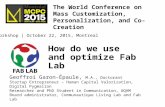 How do we use and optimize Fab Lab - Montreal MCPC 2015