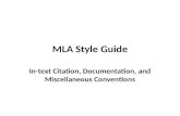 MLA style guide seminar