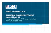 Dec 2012 Evening Talk - Managing Complex Project