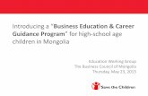 23.05.2013, Business Education & Career Guidance Program  for high school age children in Mongolia, Mituki Toyada
