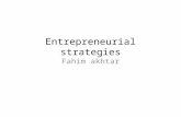 Entrepreneurial strategies