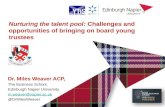 Nurturing the talent pool: Challenges and opportunities of bringing on board young trustees