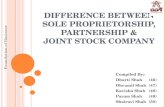 Difference between Sole Proprietorship, Partnership & Joint Stock Company