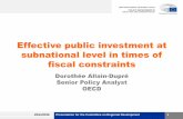 Effective Public Investment at Subnational Level in Times of Fiscal Constraints