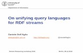 On unifying query languages for RDF streams