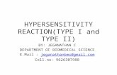 Hyper sensitivity reaction type I and type II