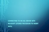 Connecting To MS SQL Server With Mulesoft (Stored Procedure To Insert data)