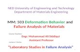Failure Analysis : Laboratory studies