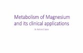 Metabolism of magnesium and its clinical significance