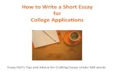 How to Write a Short Essay for a College Application