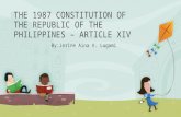 The 1987 constitution of the republic of the philippines – article xiv
