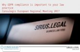 Gdpr compliance.  Presentation  for Consulegis Lawyers network
