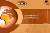 Equity Group Investor Briefing H1 2015 presentation