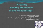 Creating Healthy Boundaries in our Relationships Life Series part 3 of 5