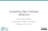 Supporting Open Textbook Adoptions: University of Texas, Arlington