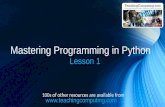 Mastering python lesson1