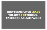 How I generated leads for just ₹ 50 through Facebook Ad-Campaigns.