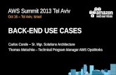 AWS Summit Tel Aviv - Startup Track - Backend Use Cases