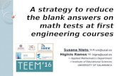 A strategy to reduce the blank answers on math tests at first engineering courses