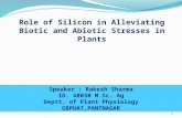 Role of Silicon in Alleviating Biotic and Abiotic Stresses in Plants