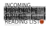 2014 2015 NHS Incoming Sophomore Summer Reading list