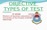 Objective Types of test...