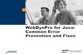 WebDynPro for Java  Common Error v5