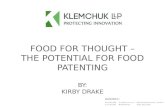 The Potential for Food Patenting