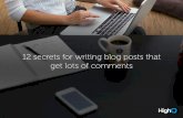 12 secrets for writing blog posts that get lots of comments