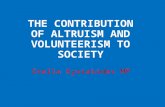 The Contribution of Altruism and Volunteerism to Society