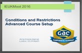 Conditions and Restrictions: Advanced Course Setup