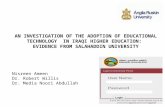 AN INVESTIGATION OF THE ADOPTION OF EDUCATIONAL TECHNOLOGY IN IRAQI HIGHER EDUCATION: EVIDENCE FROM SALAHADDIN UNIVERSITY