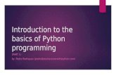 Introduction to the basics of Python programming (part 1)