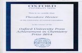 Oxford University Press Achievement Award 2014