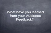 Q3: What have I learnt from my audience Feedback